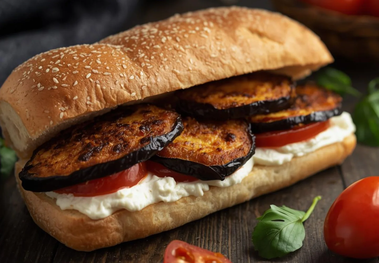 Panino alla Norma con Melanzane Fritte